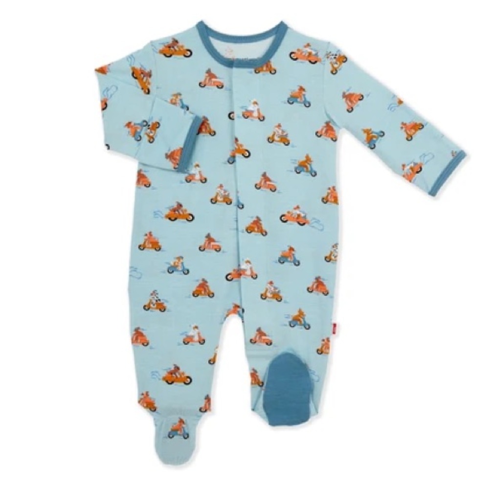 MAGNETIC ME Newborn Blue Modal Footie Pajamas Boys